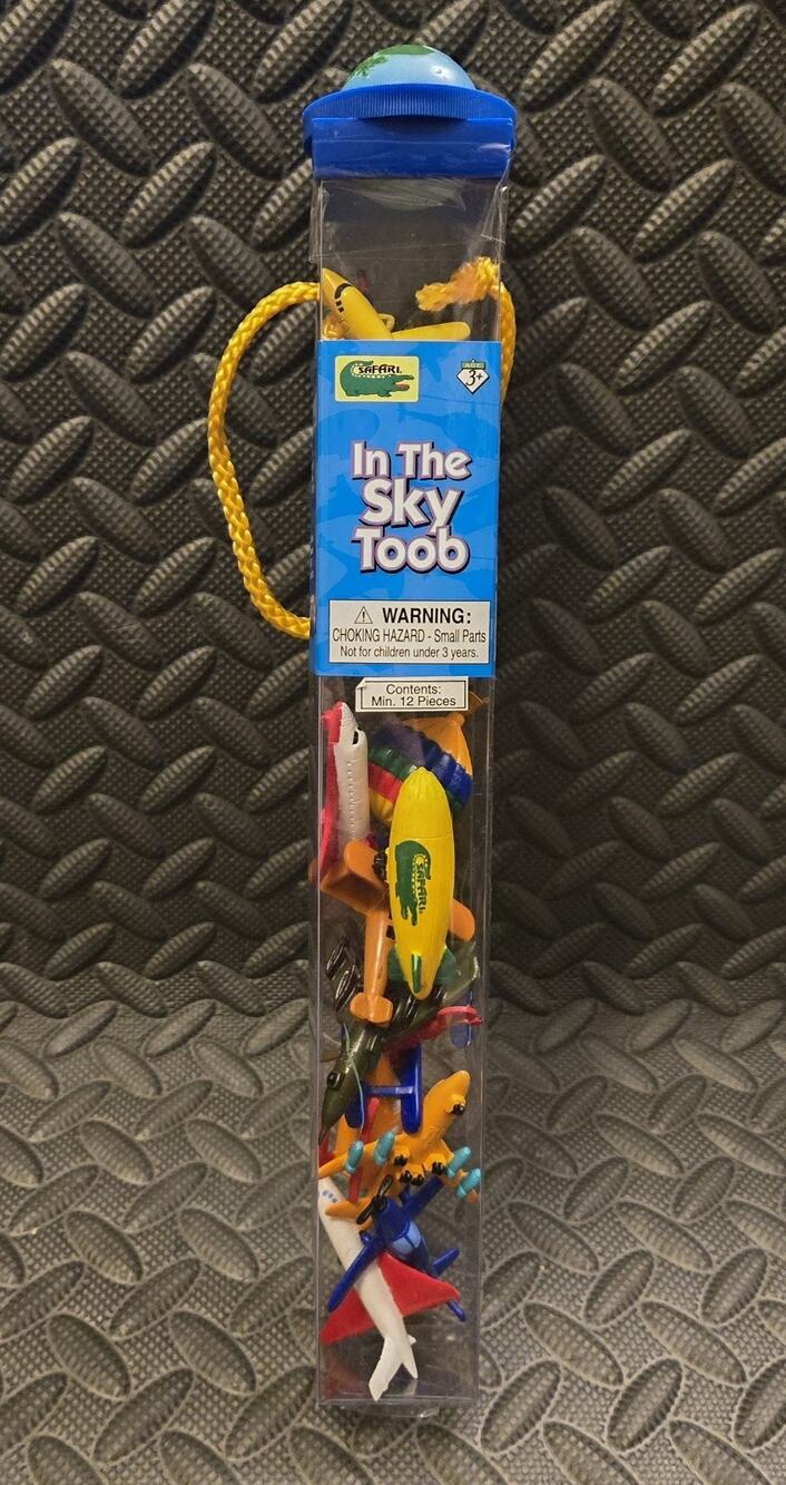 Safari Ltd In The Sky Toob Mini Figures Airplanes Balloons 12 Pieces New Sealed